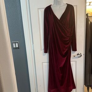 Elegant Burgundy Velvet Dress size large
